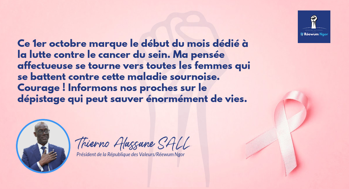 Octobre Rose : le message de Thierno Alassane Sall aux femmes